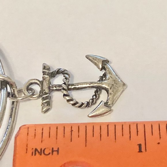 Nautical Anchor Charm Bracelet Beach Island Bangle Stackable Silver Plated 8" - Picture 12 of 12